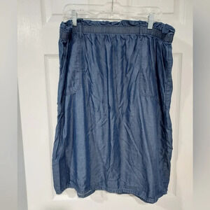 Liz Claiborne Dark Chambray Elastic Waist A-Line Skirt in Size 18
